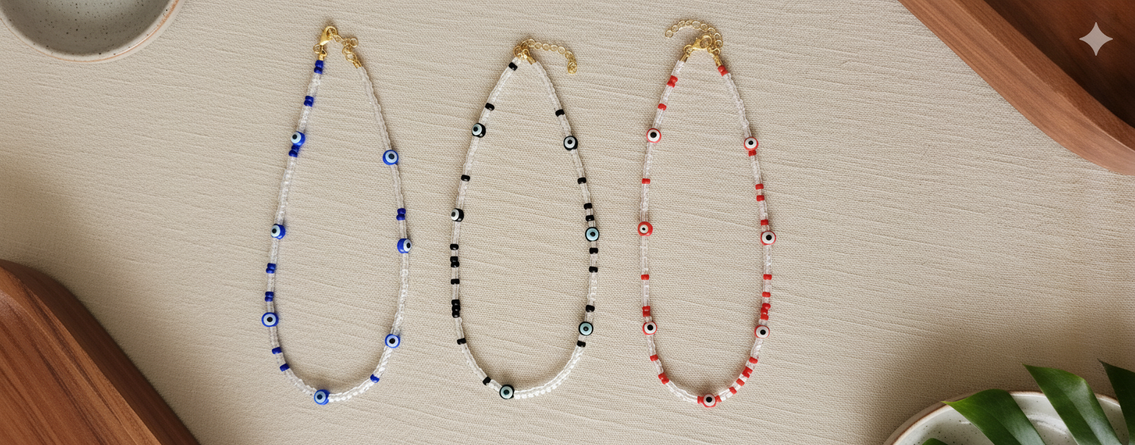 Delicate Evil Eye Beaded  Necklace