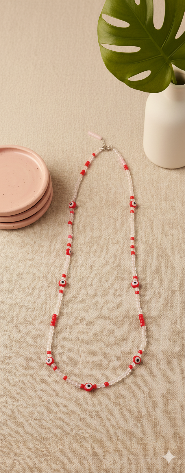 Delicate Evil Eye Beaded  Necklace