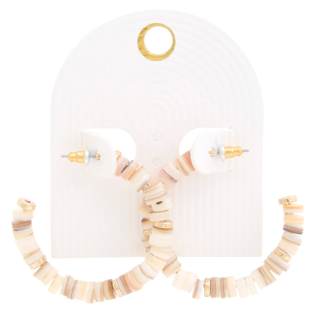 Clay Bead Open Hoop Earrings