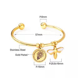 Bee Elegance Gold-Plated Bangle