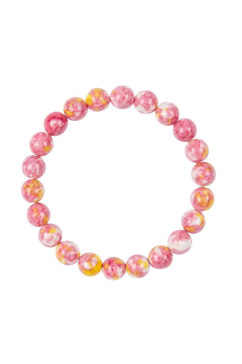 Pink & Yellow Rain Color Stone 8MM