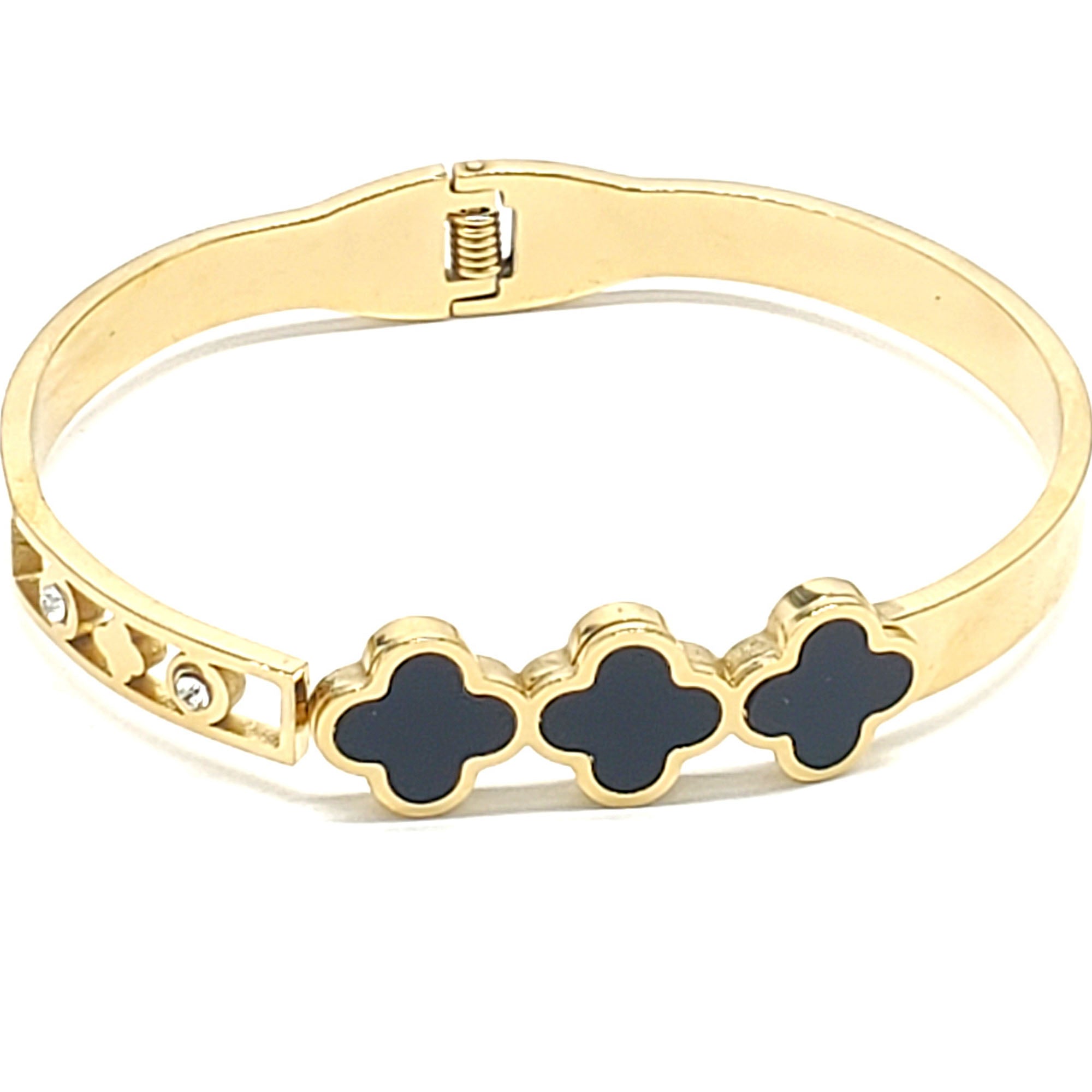 Stainless Flower Hinge Bracelet