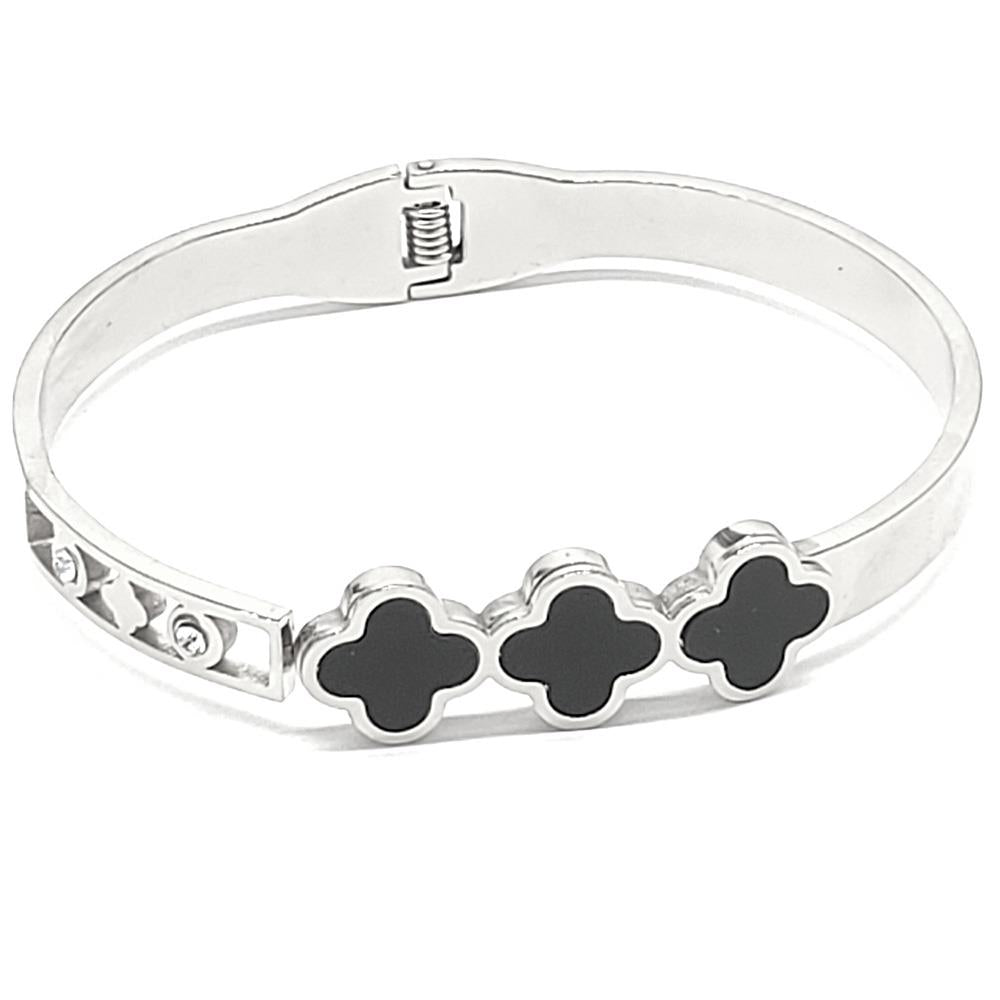 Stainless Flower Hinge Bracelet