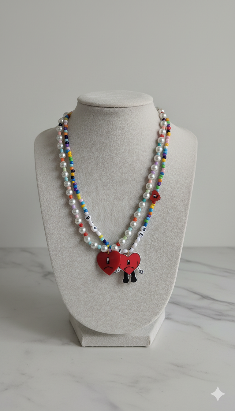 Sad Heart Necklace – Trendy Heart Emoji Jewelry