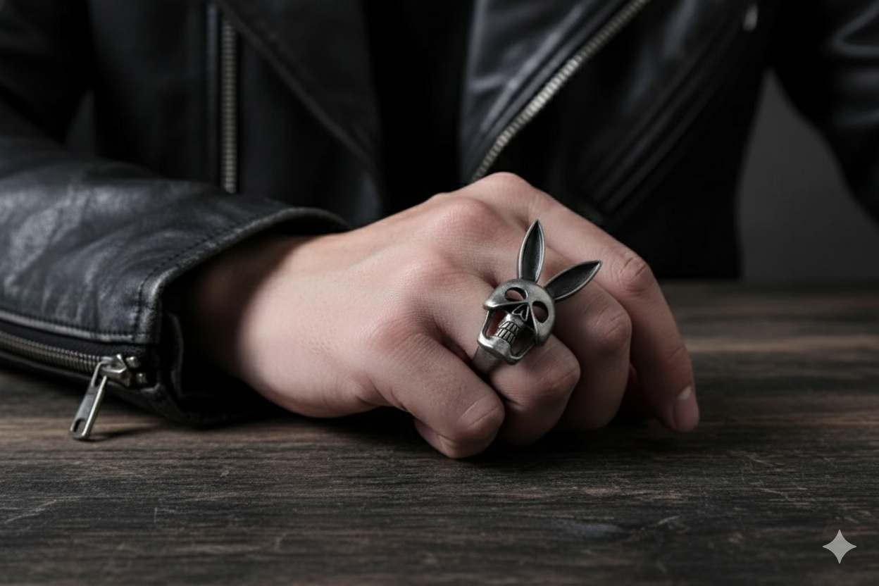 Skull Bunny Adjustable Ring