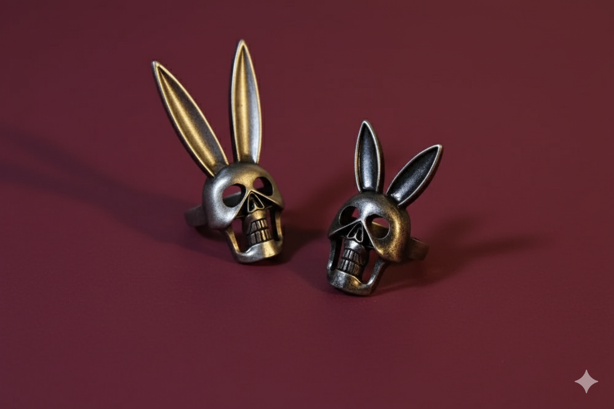Skull Bunny Adjustable Ring