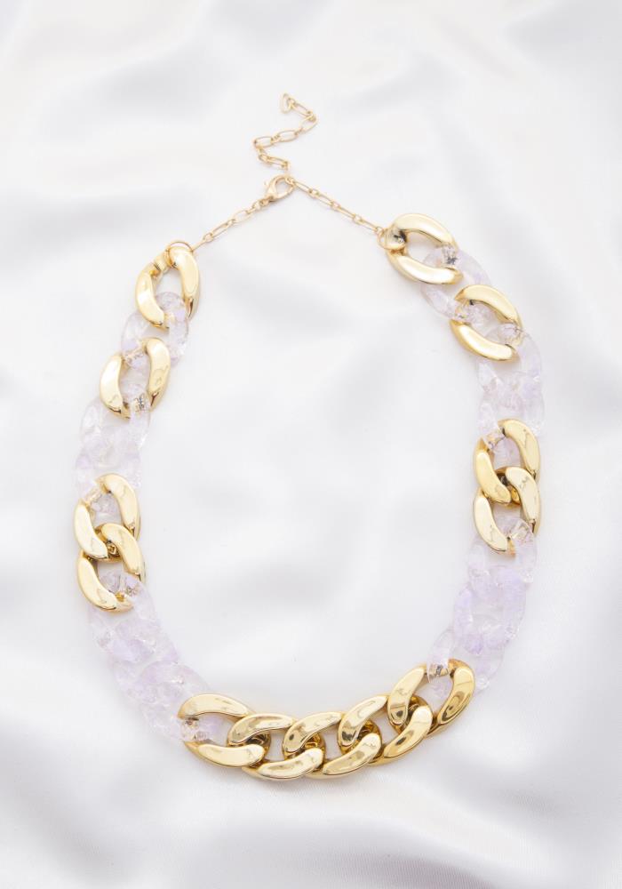 Transparent & Gold Link chain