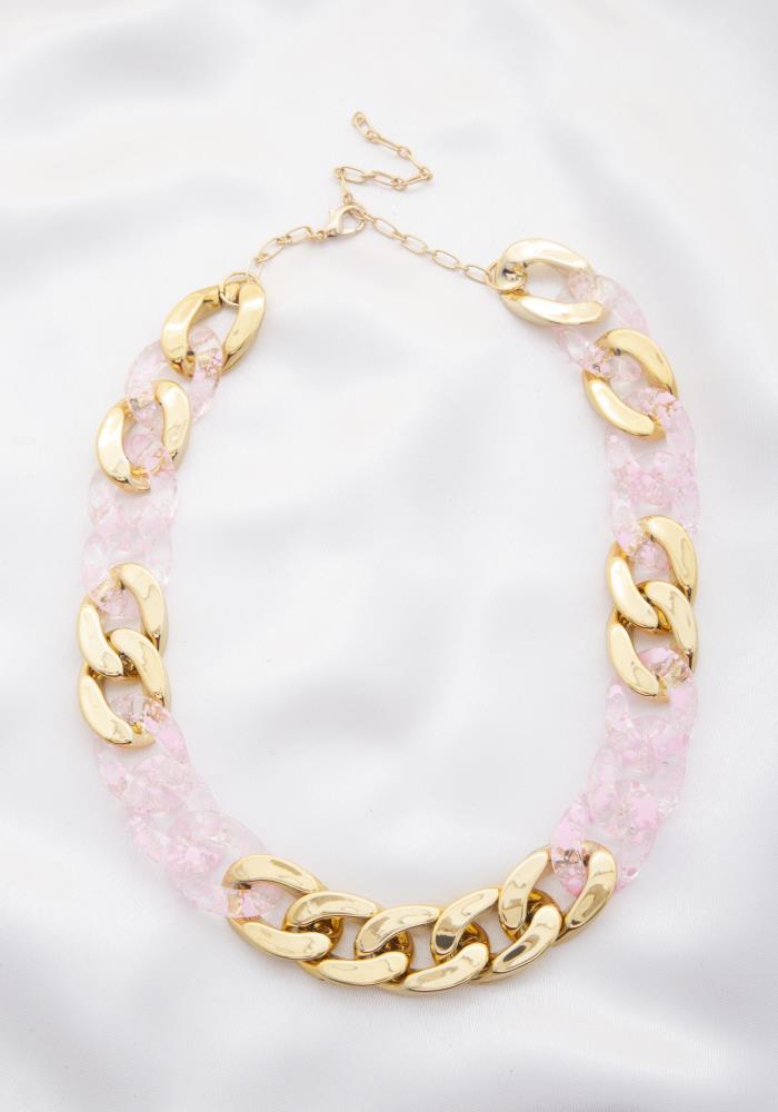 Transparent & Gold Link chain
