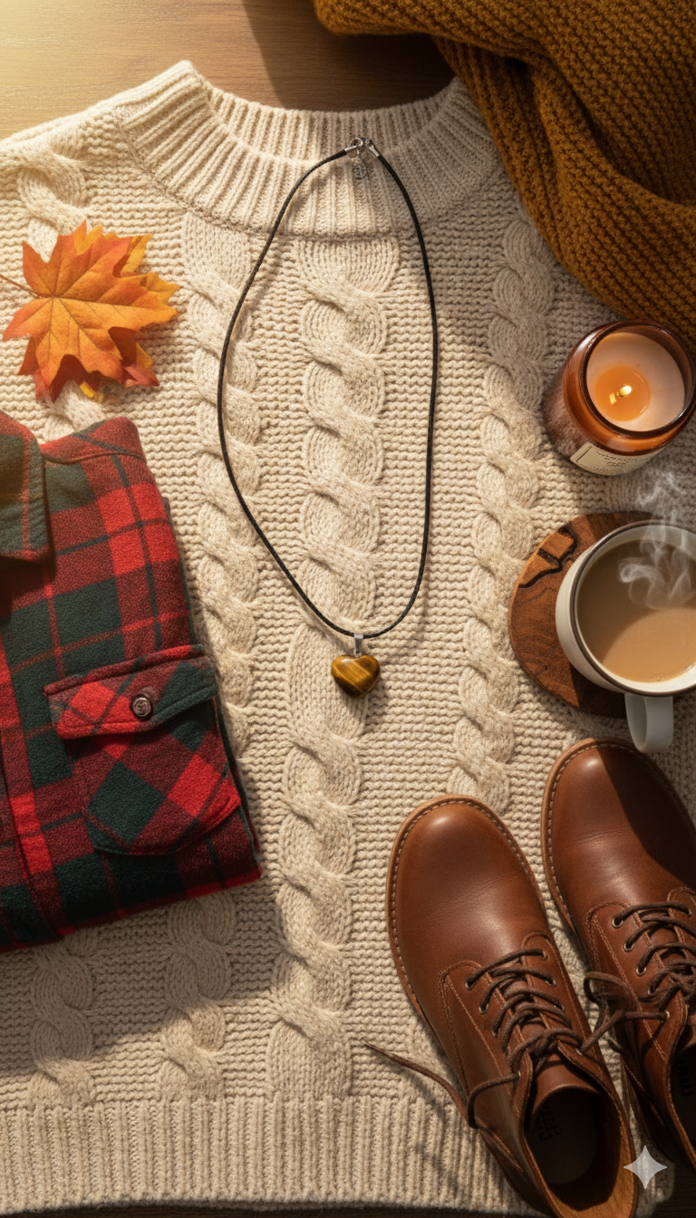 Tiger Eye Heart Stone Necklace