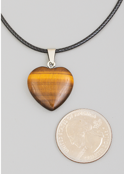 Tiger Eye Heart Stone Necklace
